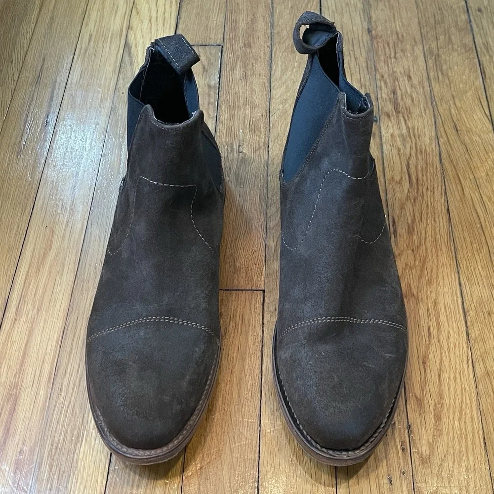 Freebird Mens 11 Brown Genuine Leather Curtis Boots Cap Toe Casual Dressy EUC